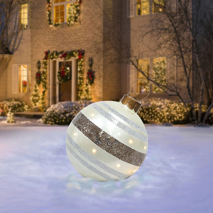 Christmas Ornament Ball Outdoor Pvc 60CM Inflatable Decorated Ball PVC Giant Big Large Balls Xmas Tree Decorations Toy Ball Be A Richer Store