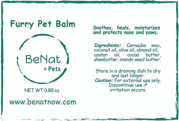 BeNat Pets. Furry Pet Balm. 0.9 oz. Epic.Wish.Gifts