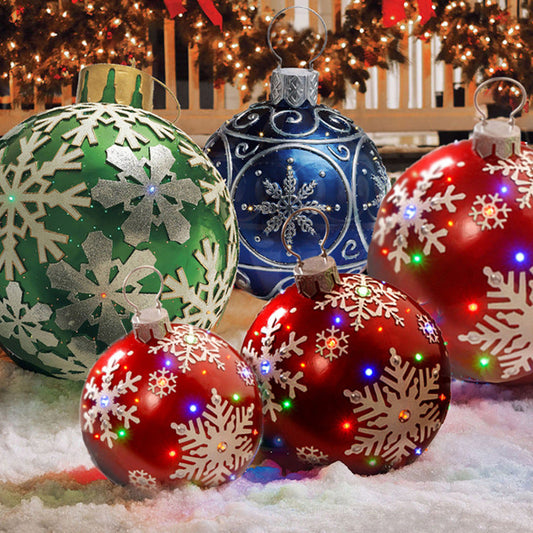 Christmas Ornament Ball Outdoor Pvc 60CM Inflatable Decorated Ball PVC Giant Big Large Balls Xmas Tree Decorations Toy Ball Be A Richer Store