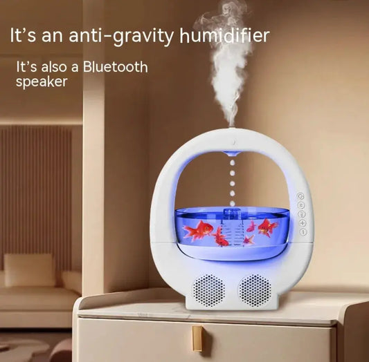 3-in-1 Anti-Gravity Humidifier with Aromatherapy, Bluetooth Speaker, and Fish Tank Light - Epic.Wish.Gifts