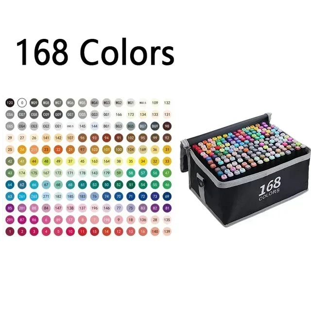 168 Color Marker Pen Set Epic.Wish.Gifts