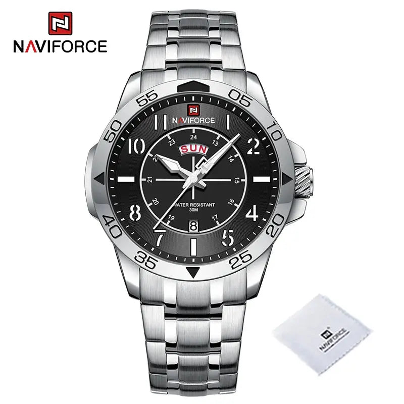 MINI FOCUS Brand Waterproof Watch Men Leather Army Military Quartz Wristwatch Chronograph Male Clock Relogio Masculino NAVIFORCE Authorised Store