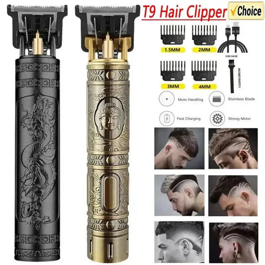 2024 New Vintage T9 Hair Cutting Machine Men's Electric Shaver Rechargeable Hair Trimmer Beard Clipper Barber Hair Cut Hot Sale Shop1103305834 Store