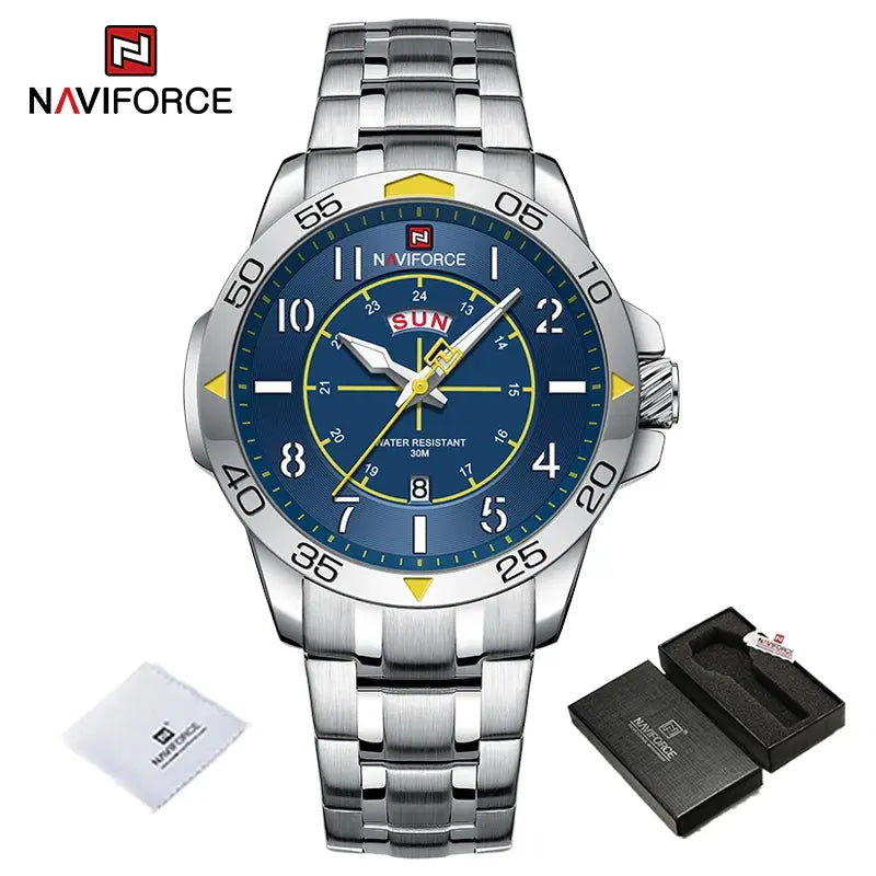 MINI FOCUS Brand Waterproof Watch Men Leather Army Military Quartz Wristwatch Chronograph Male Clock Relogio Masculino NAVIFORCE Authorised Store