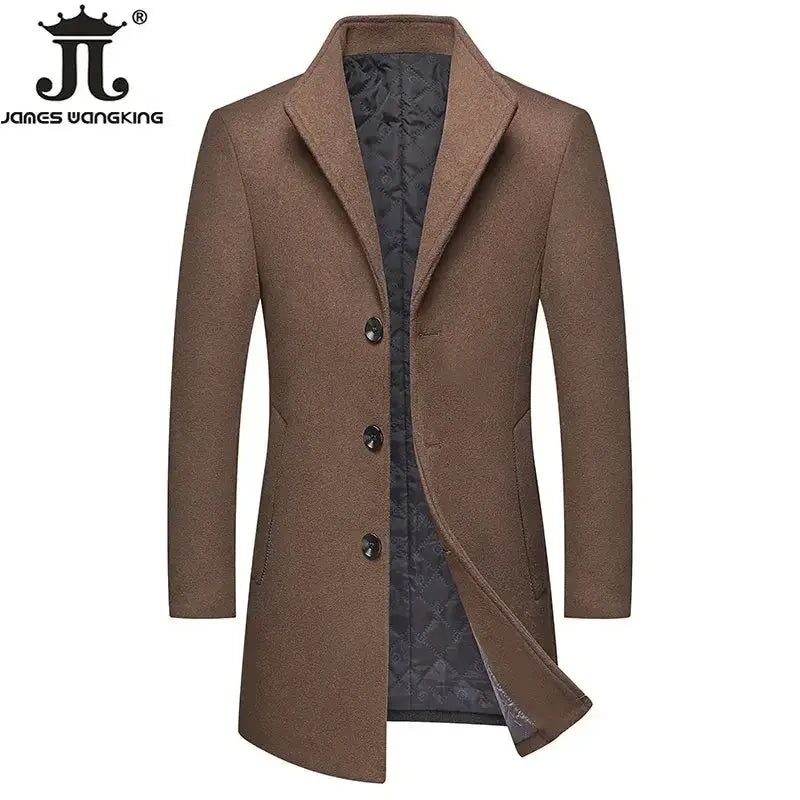 Men Business Casual Boutique Wool Parka Jacket linstone clothes Store