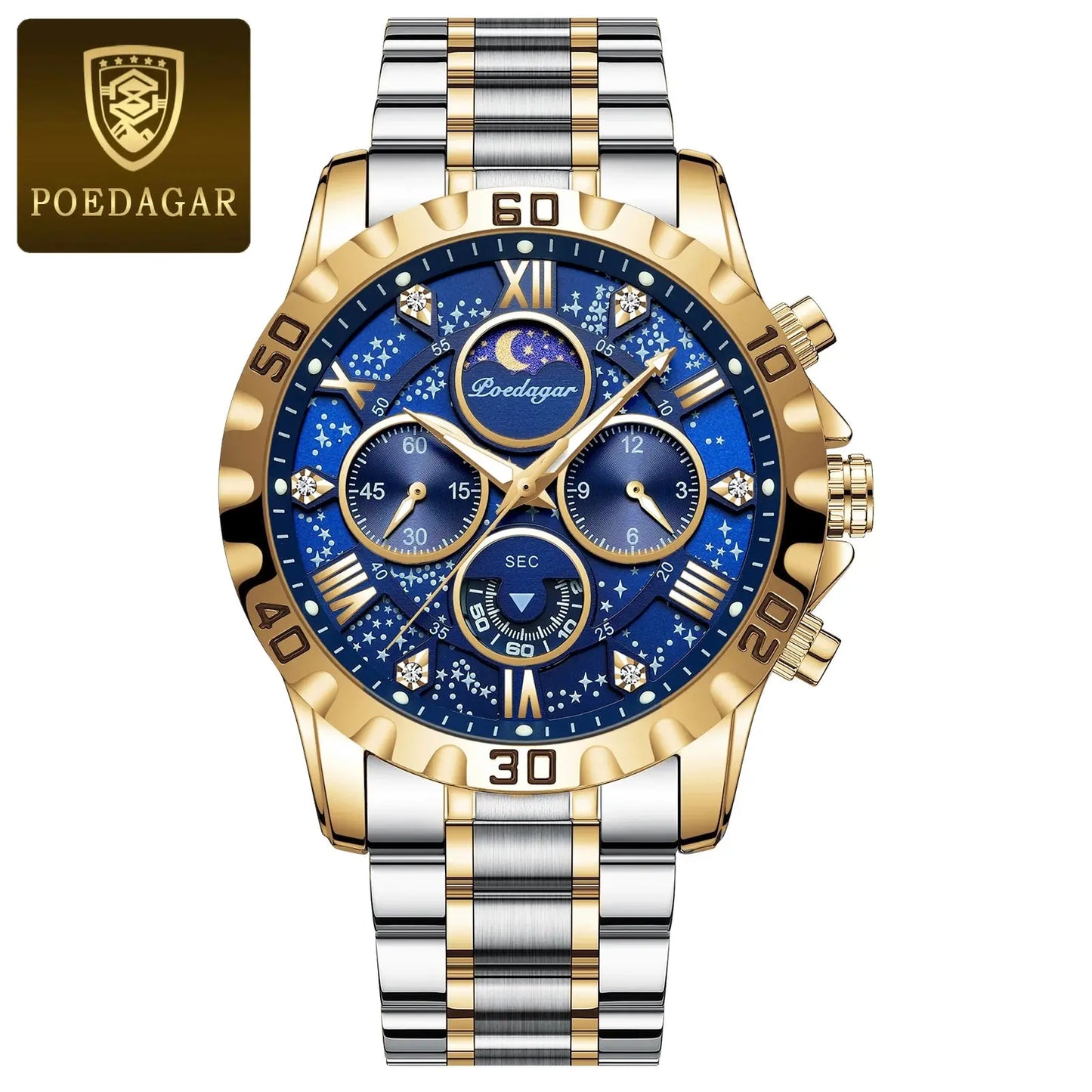 Man Quartz Sports Men Watch Waterproof POEDAGAR Official Store