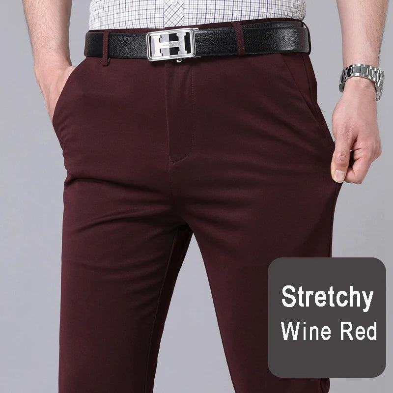 29-40 INCH Tiger Stretch Solid Smart Casual Trousers S-W-G Menswear Manufacturer Official Store