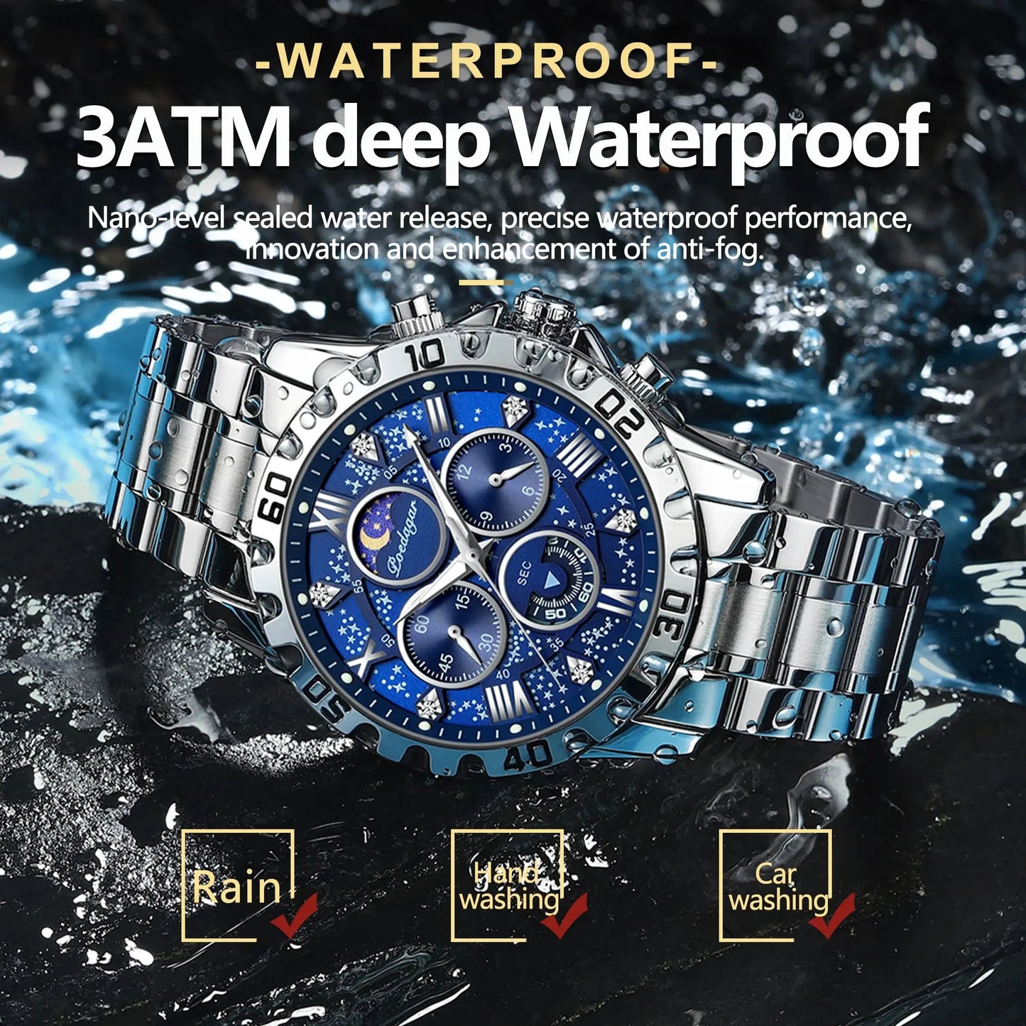 Man Quartz Sports Men Watch Waterproof POEDAGAR Official Store