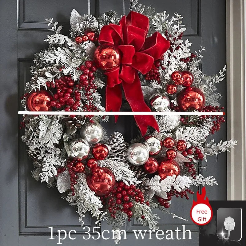 Christmas Wreath with Red Ball Decoration- The Perfect Festive Front Door Enhancement NON-HUMAN Store