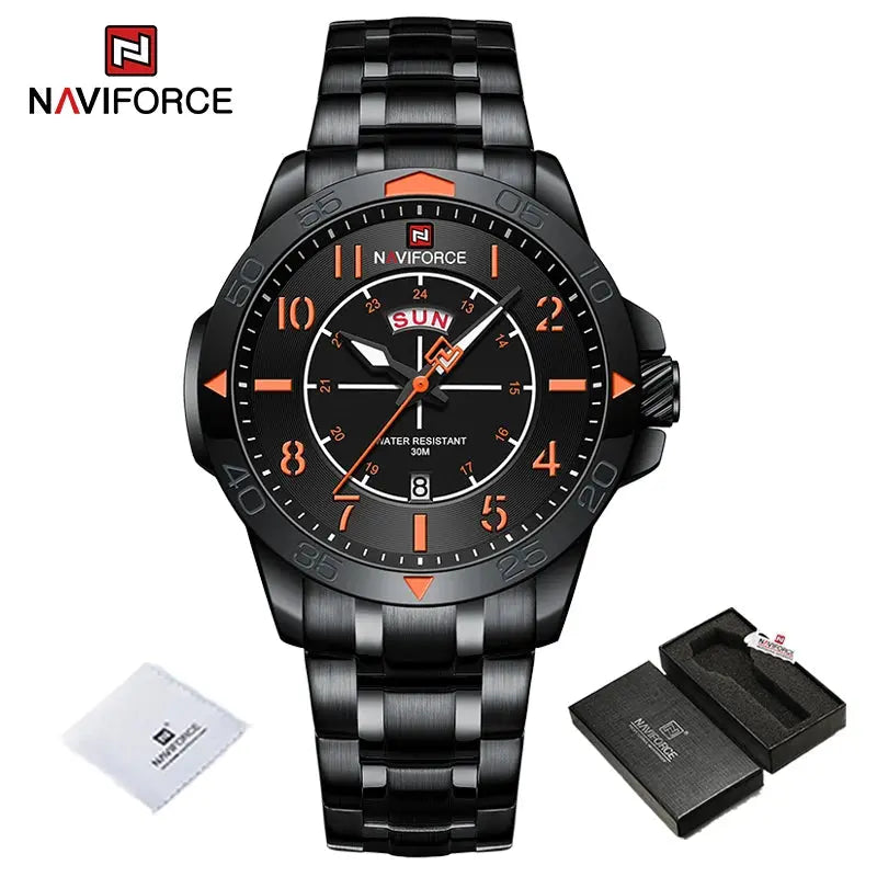 MINI FOCUS Brand Waterproof Watch Men Leather Army Military Quartz Wristwatch Chronograph Male Clock Relogio Masculino NAVIFORCE Authorised Store