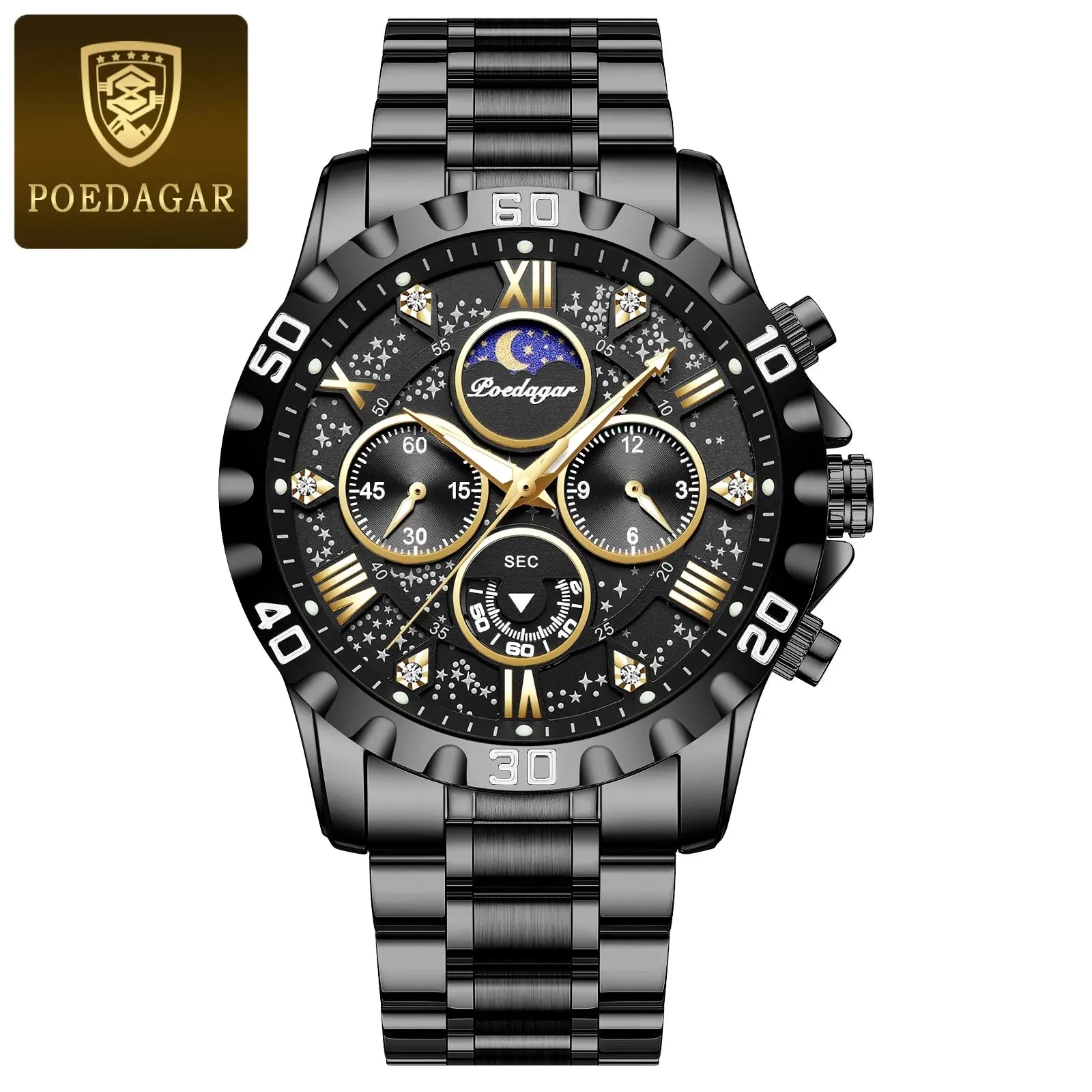 Man Quartz Sports Men Watch Waterproof POEDAGAR Official Store