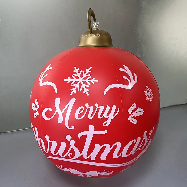 Christmas Ornament Ball Outdoor Pvc 60CM Inflatable Decorated Ball PVC Giant Big Large Balls Xmas Tree Decorations Toy Ball Be A Richer Store