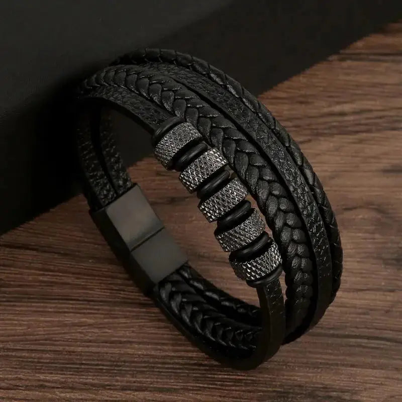 Men's Hand-Woven Leather Bracelet - Classic Style SKCOSOCKS Official Store