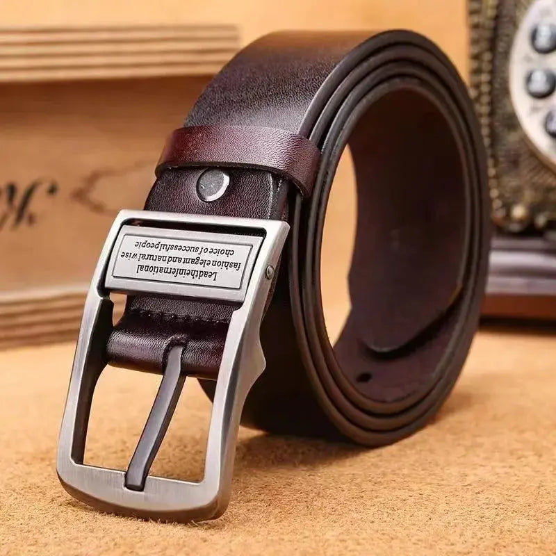 Leather Cowhide Mens Belt Fashion Metal Alloy Pin Buckle Shop1102818616 Store