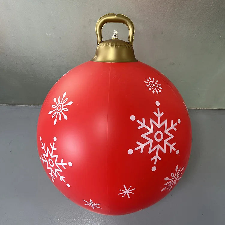 Christmas Ornament Ball Outdoor Pvc 60CM Inflatable Decorated Ball PVC Giant Big Large Balls Xmas Tree Decorations Toy Ball Be A Richer Store