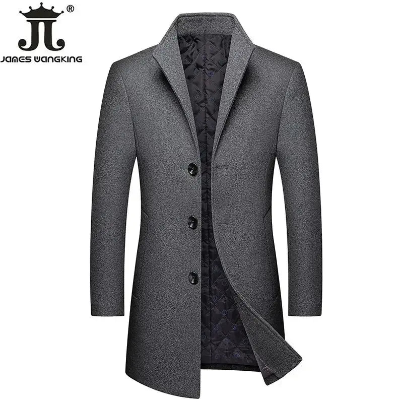 Men Business Casual Boutique Wool Parka Jacket linstone clothes Store