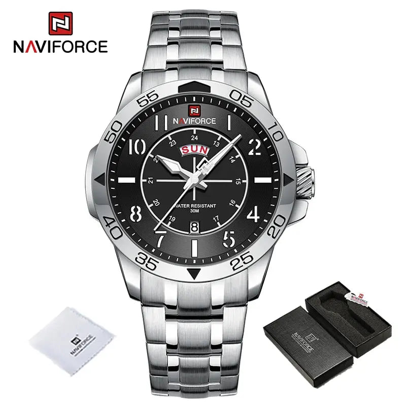 MINI FOCUS Brand Waterproof Watch Men Leather Army Military Quartz Wristwatch Chronograph Male Clock Relogio Masculino NAVIFORCE Authorised Store