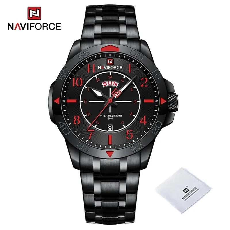 MINI FOCUS Brand Waterproof Watch Men Leather Army Military Quartz Wristwatch Chronograph Male Clock Relogio Masculino NAVIFORCE Authorised Store