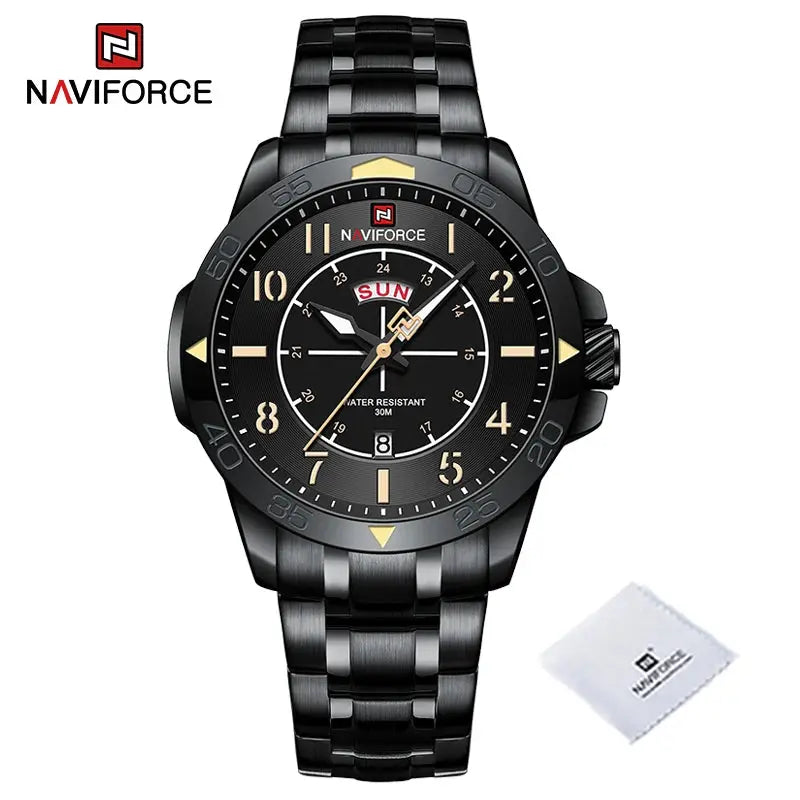 MINI FOCUS Brand Waterproof Watch Men Leather Army Military Quartz Wristwatch Chronograph Male Clock Relogio Masculino NAVIFORCE Authorised Store