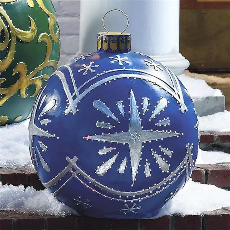 Christmas Ornament Ball Outdoor Pvc 60CM Inflatable Decorated Ball PVC Giant Big Large Balls Xmas Tree Decorations Toy Ball Be A Richer Store