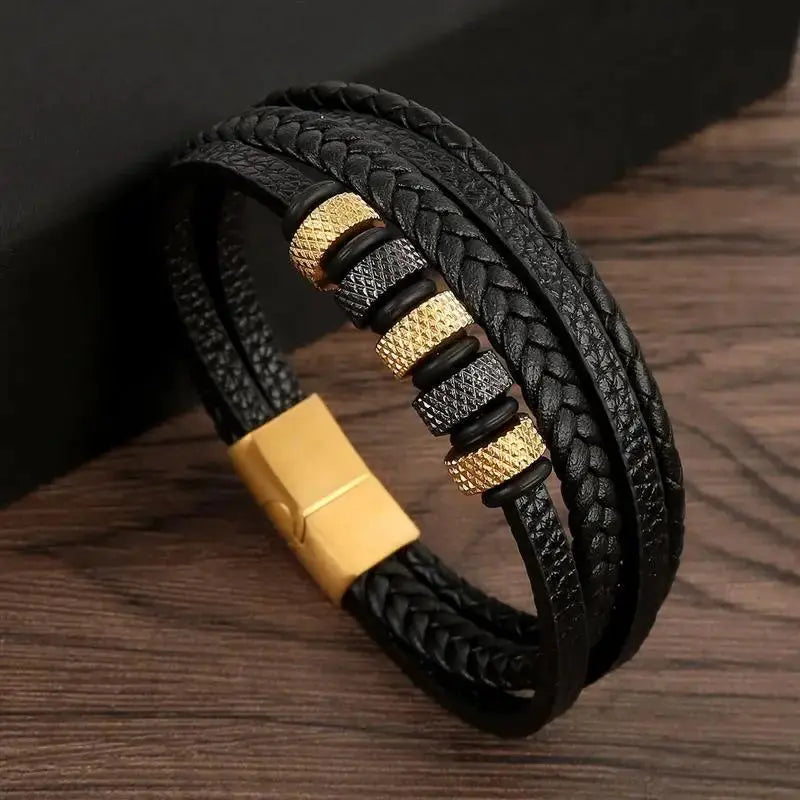 Men's Hand-Woven Leather Bracelet - Classic Style SKCOSOCKS Official Store