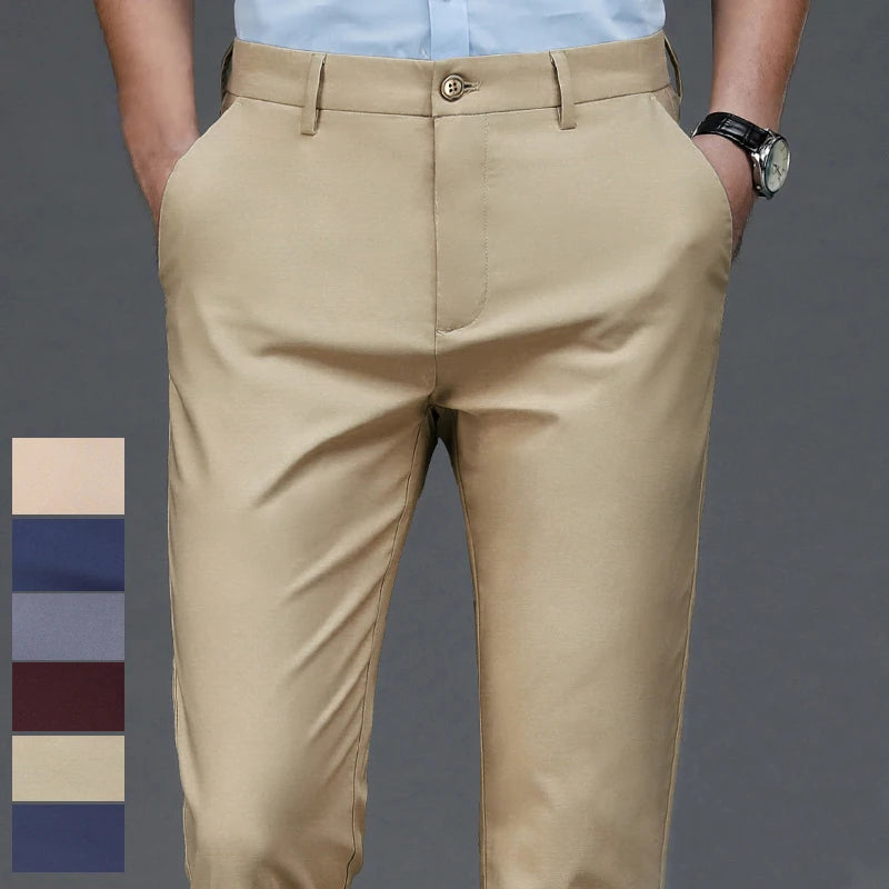 29-40 INCH Tiger Stretch Solid Smart Casual Trousers S-W-G Menswear Manufacturer Official Store