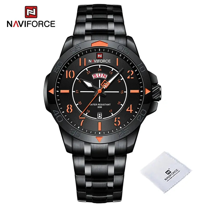 MINI FOCUS Brand Waterproof Watch Men Leather Army Military Quartz Wristwatch Chronograph Male Clock Relogio Masculino NAVIFORCE Authorised Store