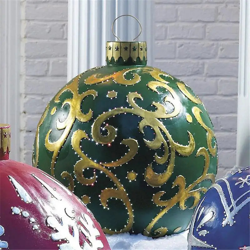 Christmas Ornament Ball Outdoor Pvc 60CM Inflatable Decorated Ball PVC Giant Big Large Balls Xmas Tree Decorations Toy Ball Be A Richer Store