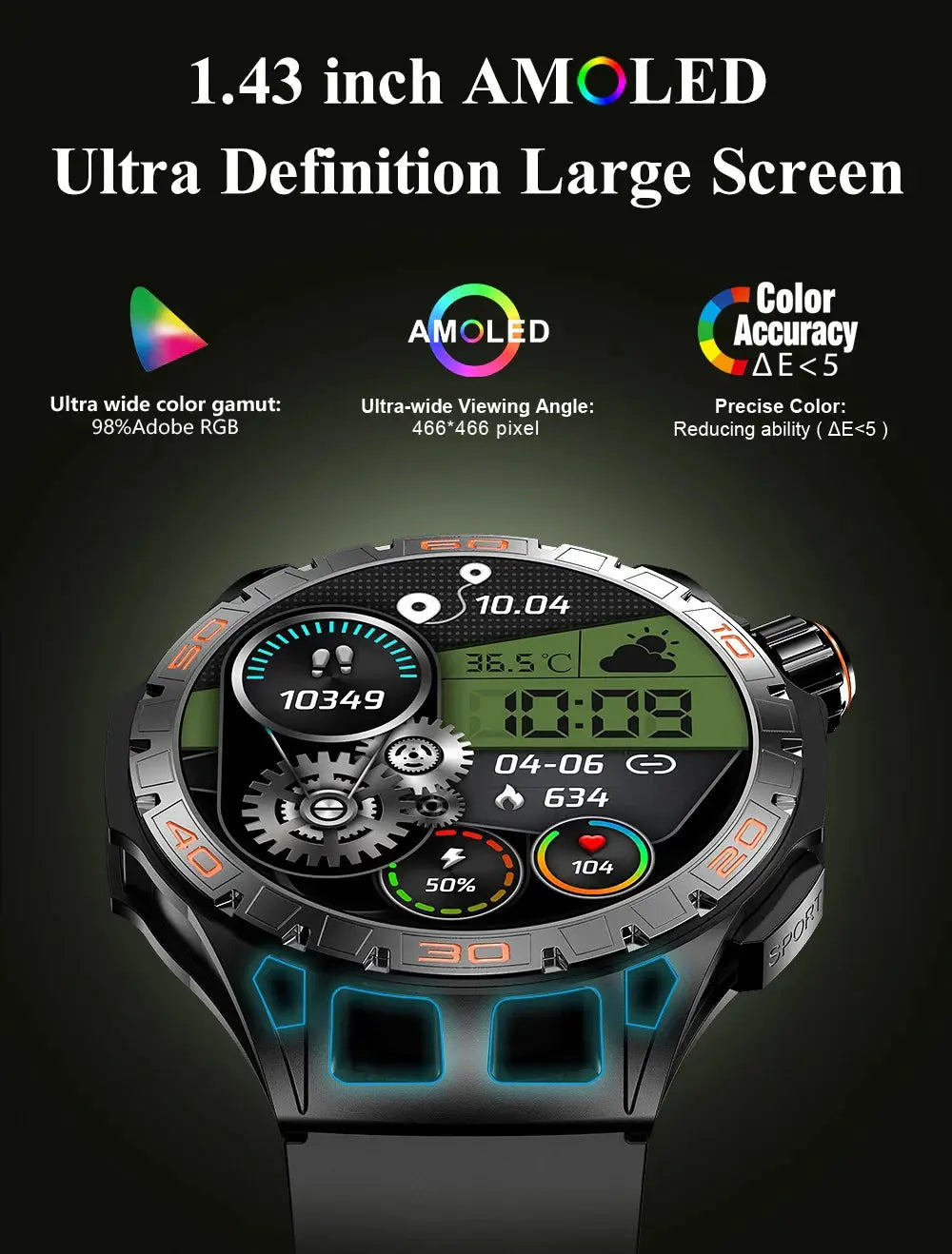 MELANDA 2024 1.43 Inch AMOLED Bluetooth Smartwatch MEVADEN Brand Store