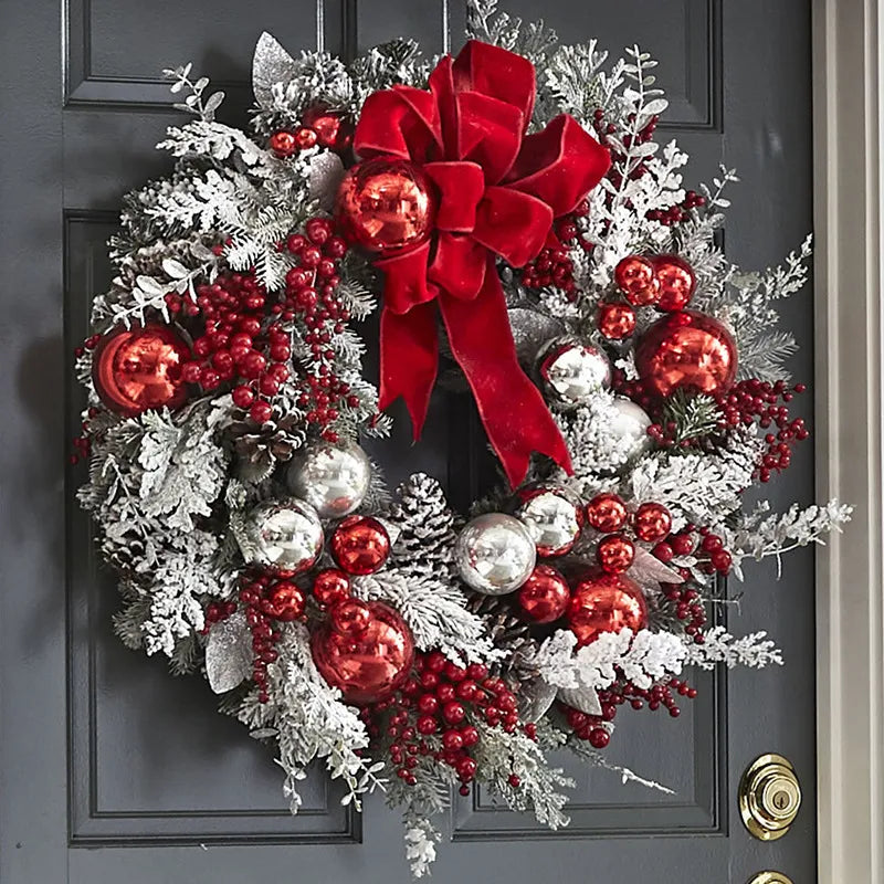 Christmas Wreath with Red Ball Decoration- The Perfect Festive Front Door Enhancement NON-HUMAN Store