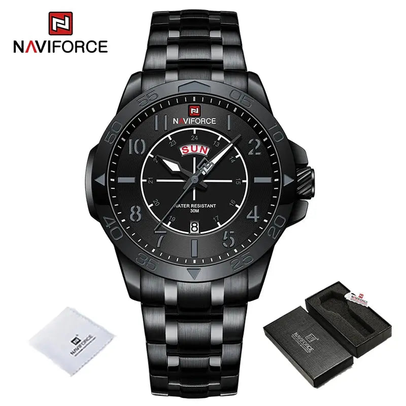 MINI FOCUS Brand Waterproof Watch Men Leather Army Military Quartz Wristwatch Chronograph Male Clock Relogio Masculino NAVIFORCE Authorised Store