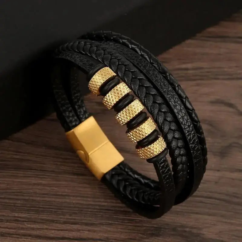 Men's Hand-Woven Leather Bracelet - Classic Style SKCOSOCKS Official Store