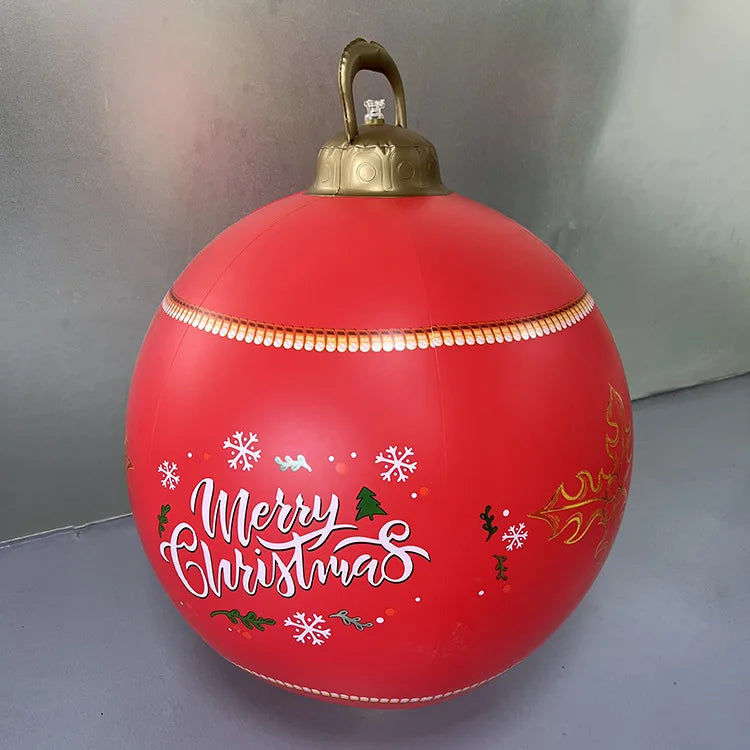 Christmas Ornament Ball Outdoor Pvc 60CM Inflatable Decorated Ball PVC Giant Big Large Balls Xmas Tree Decorations Toy Ball Be A Richer Store