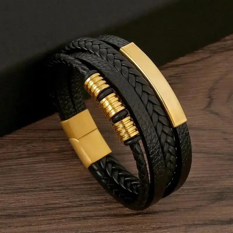 Men's Hand-Woven Leather Bracelet - Classic Style SKCOSOCKS Official Store