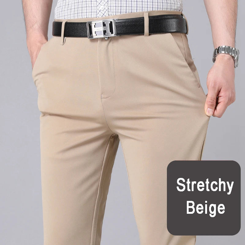 29-40 INCH Tiger Stretch Solid Smart Casual Trousers S-W-G Menswear Manufacturer Official Store