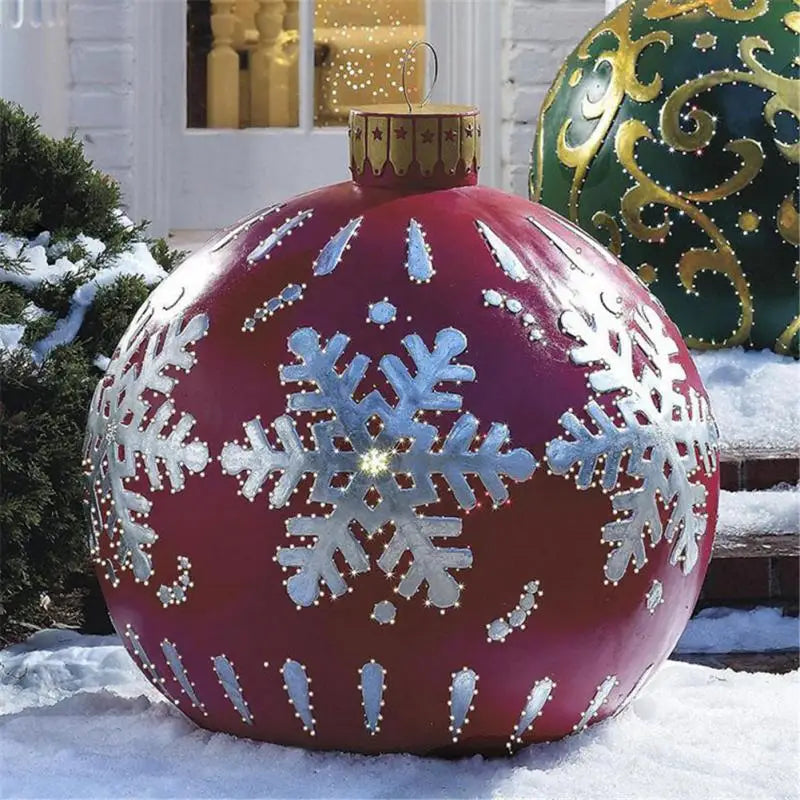 Christmas Ornament Ball Outdoor Pvc 60CM Inflatable Decorated Ball PVC Giant Big Large Balls Xmas Tree Decorations Toy Ball Be A Richer Store