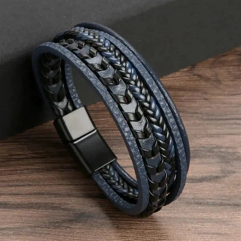 Men's Hand-Woven Leather Bracelet - Classic Style SKCOSOCKS Official Store