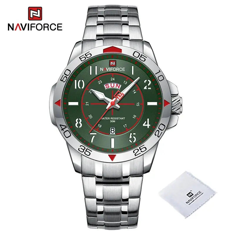 MINI FOCUS Brand Waterproof Watch Men Leather Army Military Quartz Wristwatch Chronograph Male Clock Relogio Masculino NAVIFORCE Authorised Store