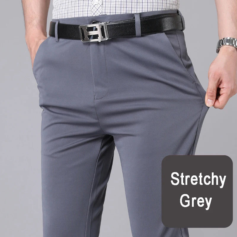 29-40 INCH Tiger Stretch Solid Smart Casual Trousers S-W-G Menswear Manufacturer Official Store