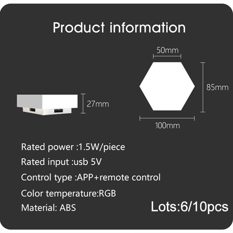 Smart DIY Wall Lamps RGB Bedside Lamp with APP/Remote Control France Super Factory Store