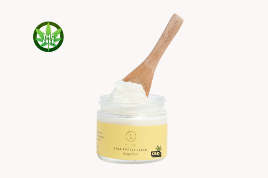 Grapefruit Shea Butter Body Cream with CBD, Shea Body Lotion (THC free) Epic.Wish.Gifts