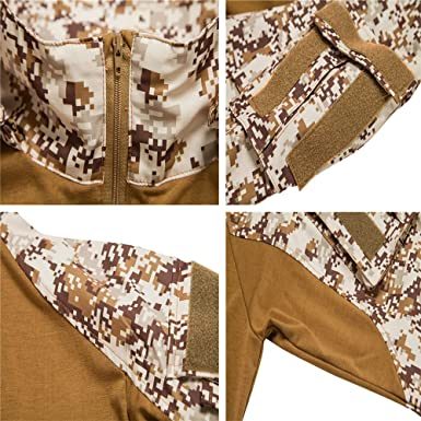 Men's Camouflage Army Tactical T-Shirts Military Shirts Long Sleeve Outdoor T-Shirts Athletic Hoodies Doba