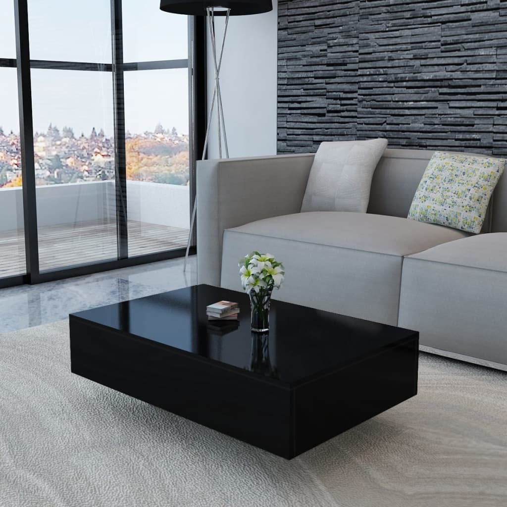 Coffee Table High Gloss Black Doba