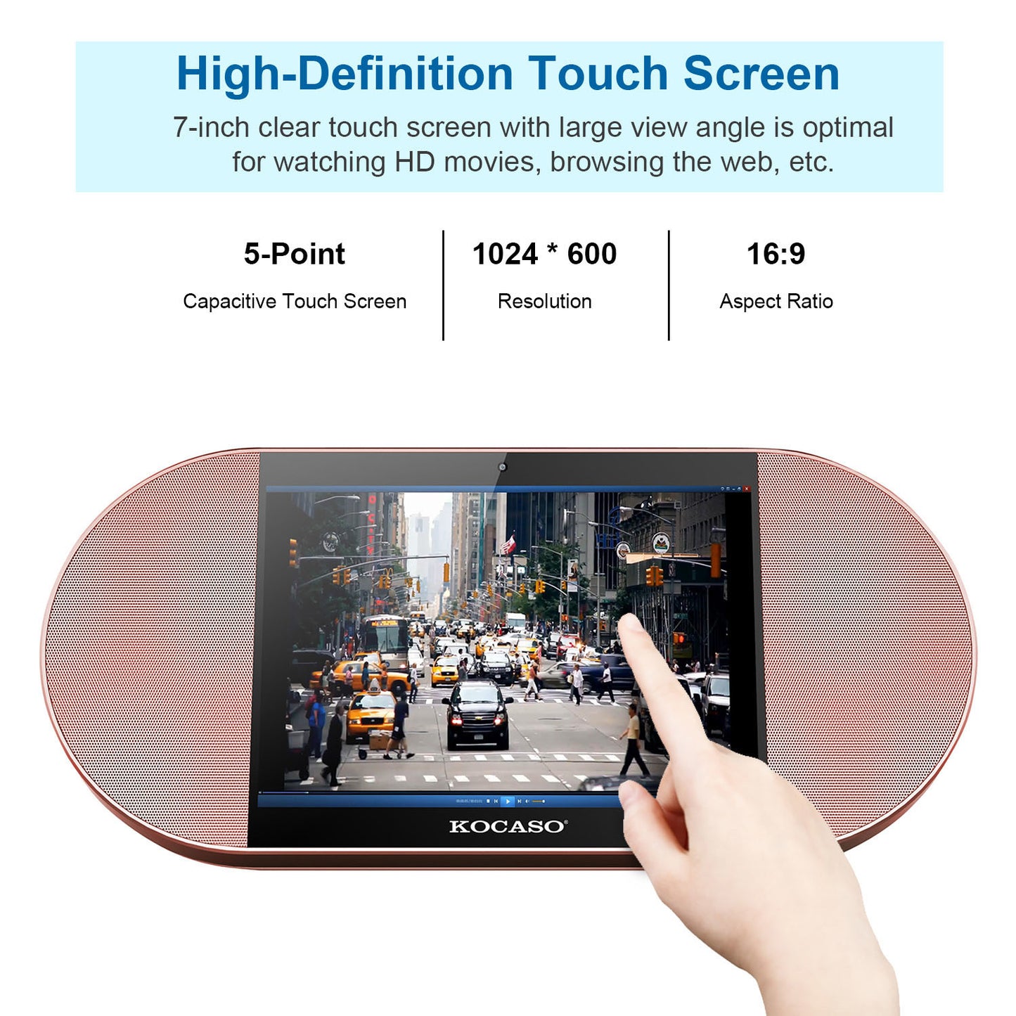 7in Touch Screen Android Tablet PC w/ 25W Wireless Speaker Quad Core Front Camera Micro USB Doba