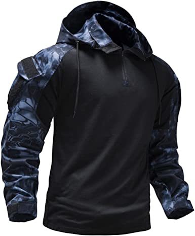 Men's Camouflage Army Tactical T-Shirts Military Shirts Long Sleeve Outdoor T-Shirts Athletic Hoodies Doba