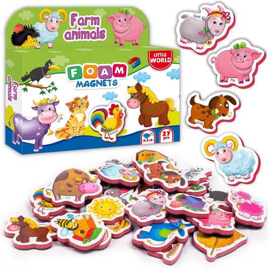 27 Foam Fridge Magnets for Toddlers 3 years Farm Animals Magnets for Kids Doba