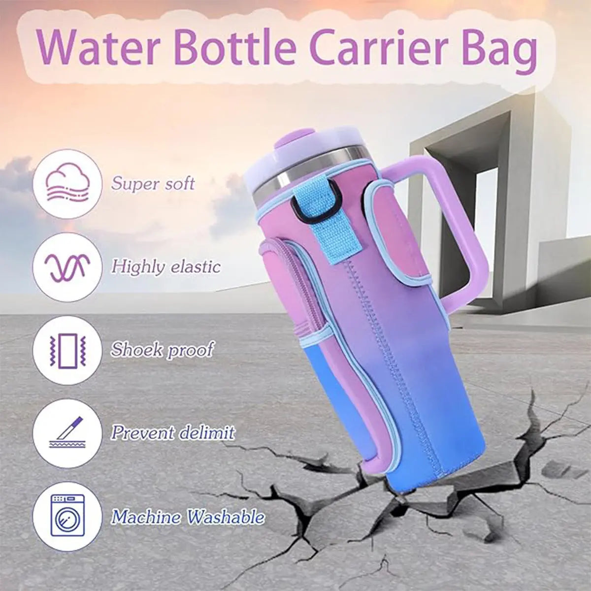 Water Bottle Carrier Bag Fit For 40oz Tumbler With Handle - Epic.Wish.Gifts