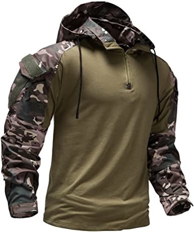 Men's Camouflage Army Tactical T-Shirts Military Shirts Long Sleeve Outdoor T-Shirts Athletic Hoodies Doba