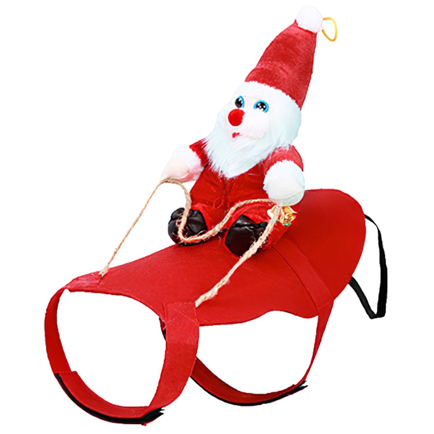 Pet Christmas Costumes Red Winter Coat for Dog Riding Santa Claus with Bell Clothes New Year Outfit Cosplay Costumes Party Dress Up For Cats Doba