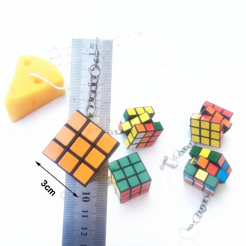 Women's Plastic Simulation Rubik's Cube Earrings - Epic.Wish.Gifts